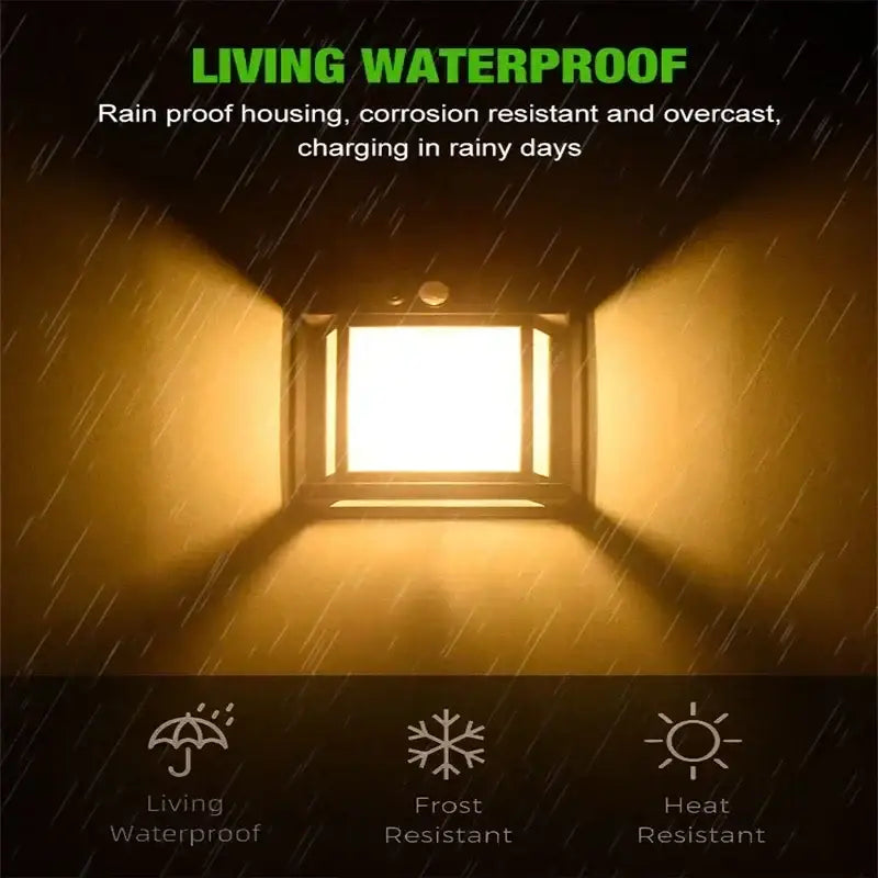 Solar Waterproof Outdoor LED Wall Light with Motion Sensor - SS
