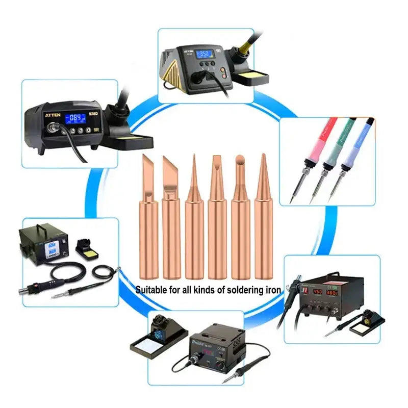 Soldering Iron Copper Tip Set - 900M (5pcs) - 5pcs - HBC