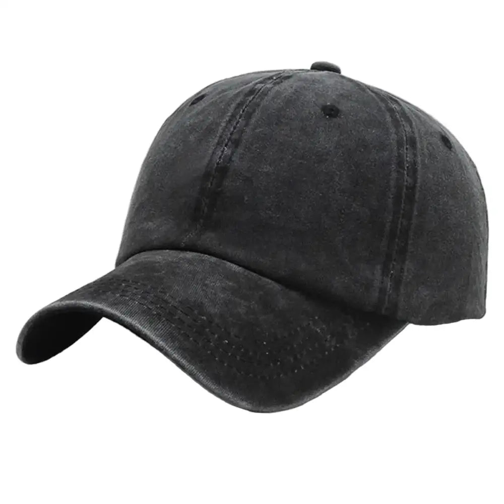 Solid Baseball Cap (5 colours available) - Black - SS
