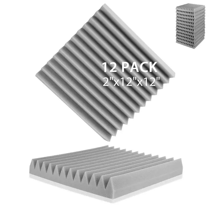 Soundproofing Foam Panels (12-Pack) (8 colours available) - Grey / 5cm Thick|Medium Density - SS