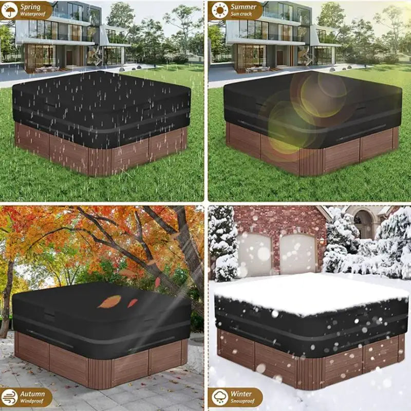 SPA Hot Tub Dust Cover – Square Outdoor Pool & Jacuzzi Cover (different sizes available) - SS