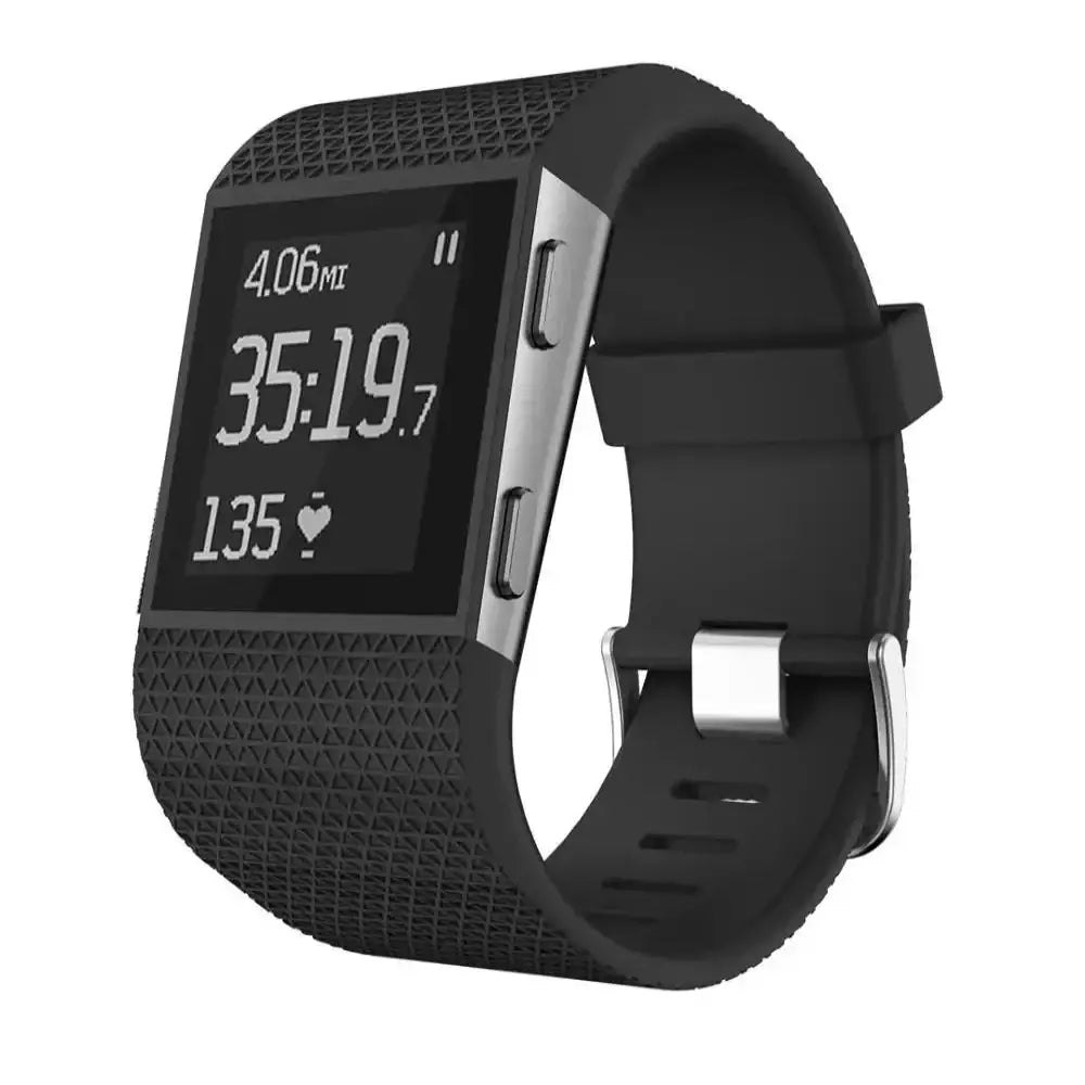 Sport Silicone Replacement Band for the Fitbit Surge Series (available in 8 colours) - Black / Fitbit Surge - TWS