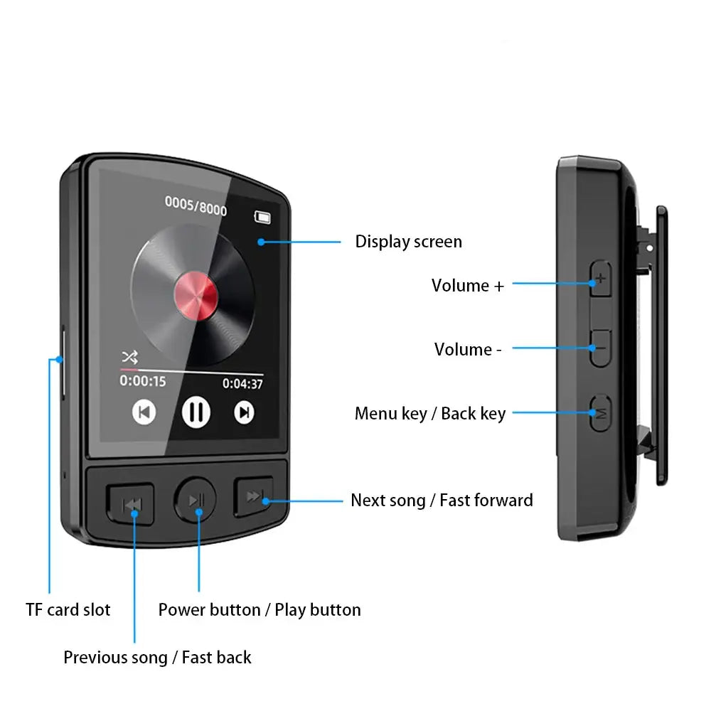 Sports Clip MP3 Player with Recording - Black / MP3 Player - SS