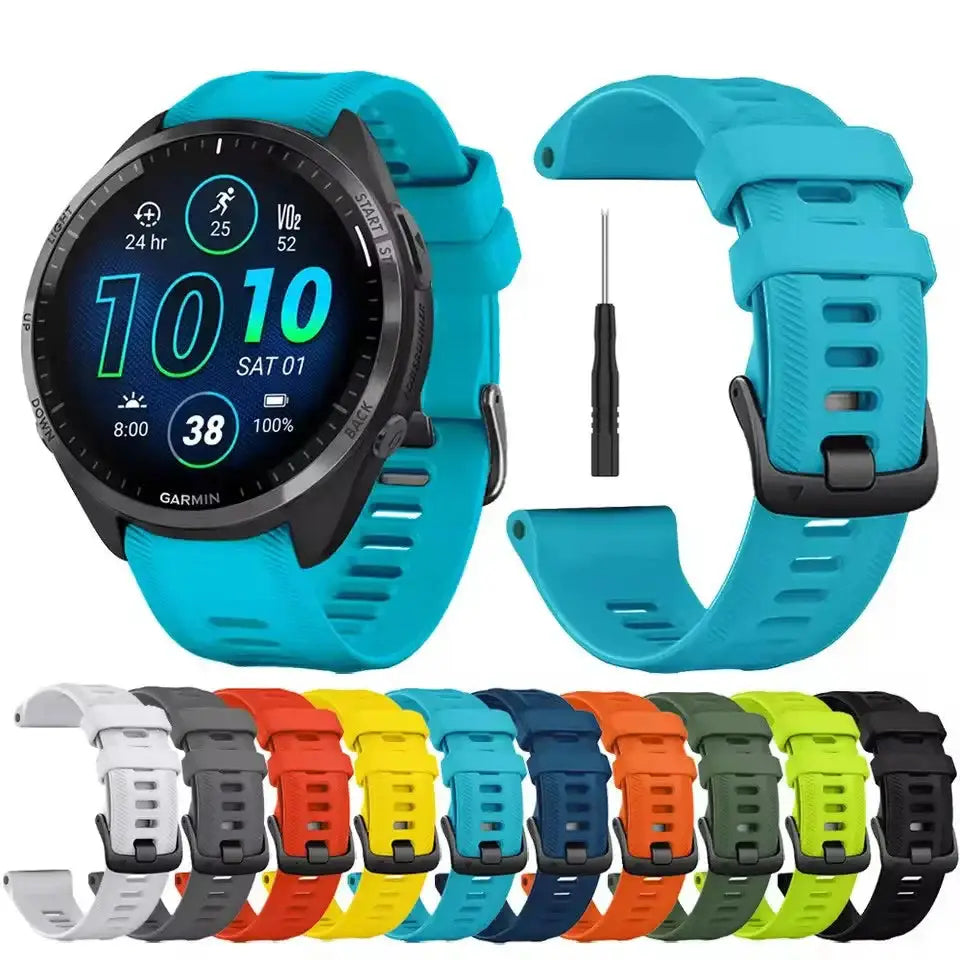 Sports Silicone Strap for the Garmin Forerunner Series - 22mm (10 different colours available) - TWS
