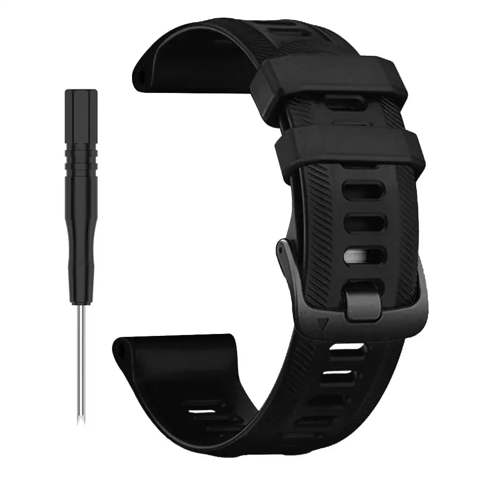 Sports Silicone Strap for the Garmin Forerunner Series - 22mm (10 different colours available) - Black / Forerunner 970