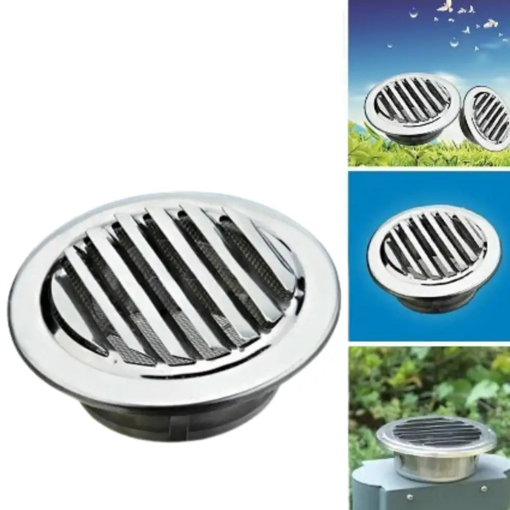 Stainless Steel 100mm RV Exterior Air Vent Grille - SS