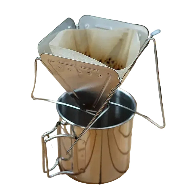Stainless Steel Portable Coffee Dripper Stand - Foldable Pour over Coffee Holder Outdoor Camping Backpacking Coffee