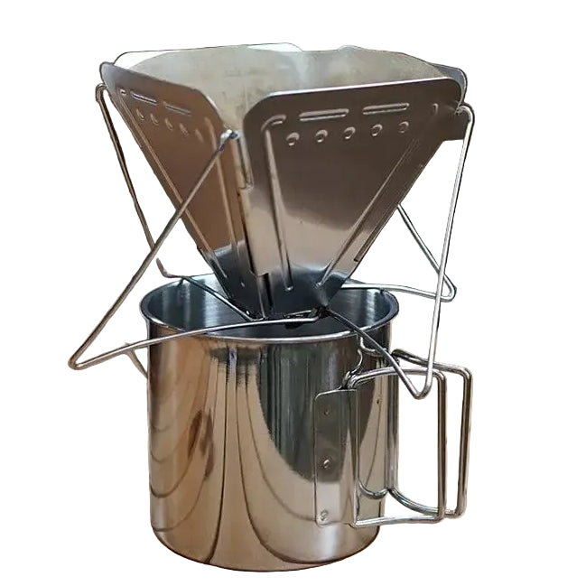 Stainless Steel Portable Coffee Dripper Stand - Foldable Pour over Coffee Holder Outdoor Camping Backpacking Coffee