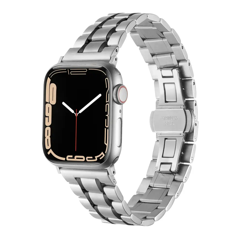 Stainless Steel Strap for the Apple Watch Ultra/Series 3–10 (38–49mm) (2 sizes & 18 colours available) - Silvery Black