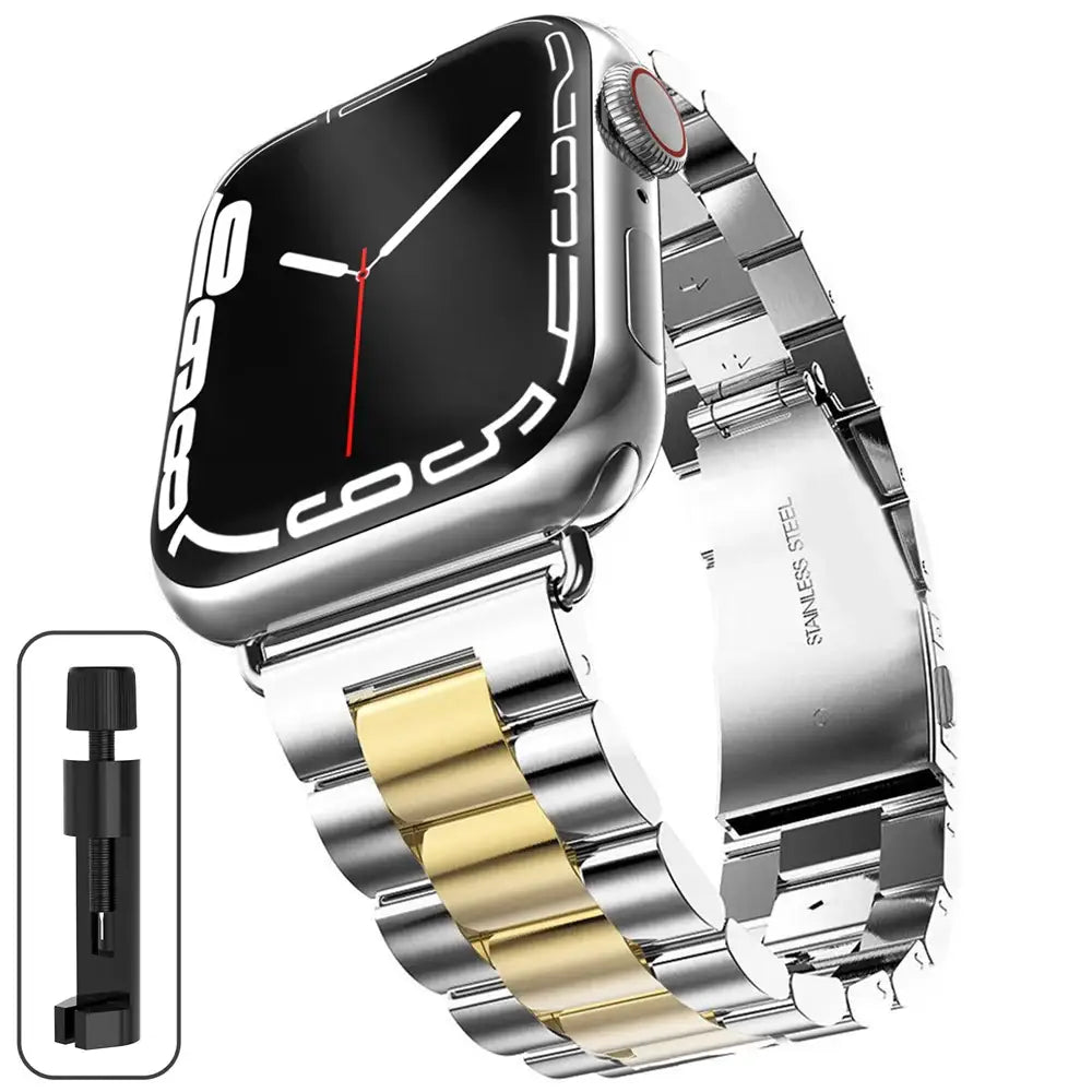 Stainless Steel Strap for the Apple Watch Ultra/Series 4–10 (38–49mm) (available in 15 colours) - Sliver Gold / 38 40