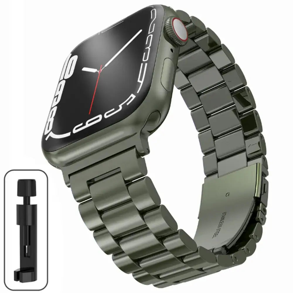 Stainless Steel Strap for the Apple Watch Ultra/Series 4–10 (38–49mm) (available in 15 colours) - Army Green / 38 40