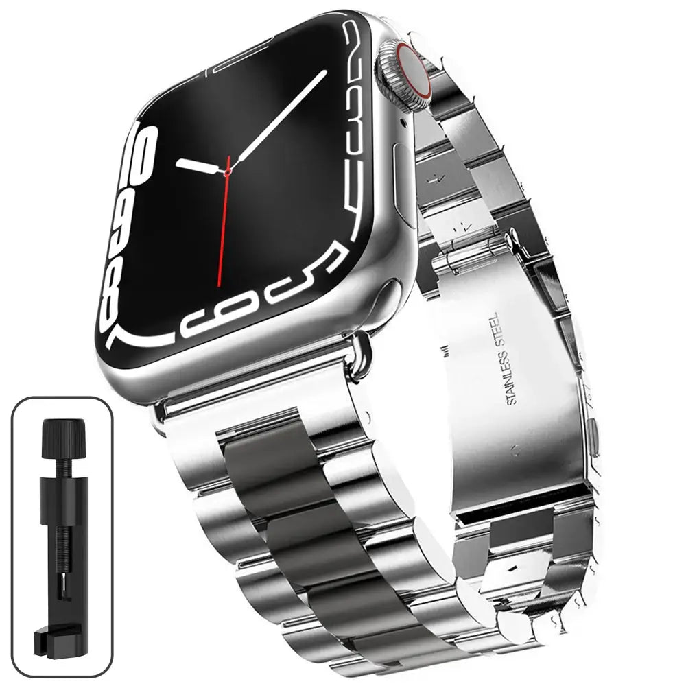 Stainless Steel Strap for the Apple Watch Ultra/Series 4–10 (38–49mm) (available in 15 colours) - Sliver Black / 38 40