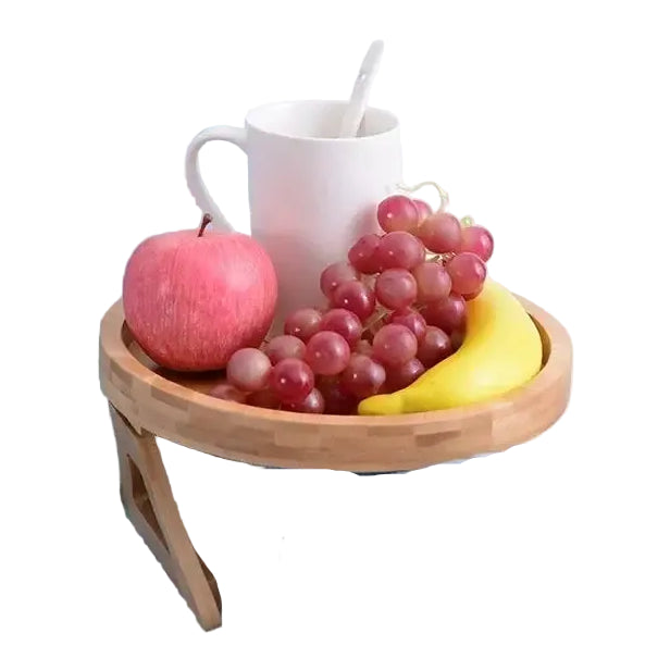 Storage Tray Table Sofa Armrest Clip-On Trays Natural Wooden Sofa Tray Practical TV Snack Trays for Remote Control