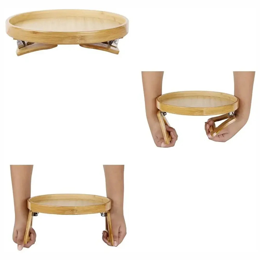 Storage Tray Table Sofa Armrest Clip-On Trays Natural Wooden Sofa Tray Practical TV Snack Trays for Remote Control