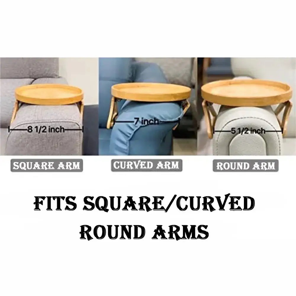Storage Tray Table Sofa Armrest Clip-On Trays Natural Wooden Sofa Tray Practical TV Snack Trays for Remote Control