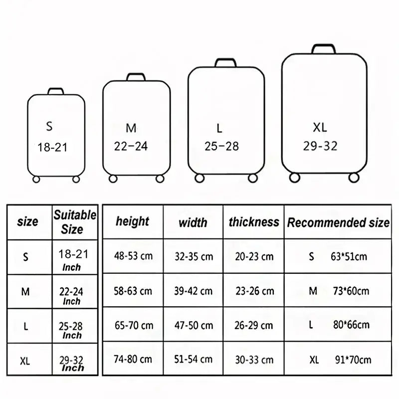 Stretch Fabric Luggage Cover for Suitcases (18–32″) (various designs available) - SS