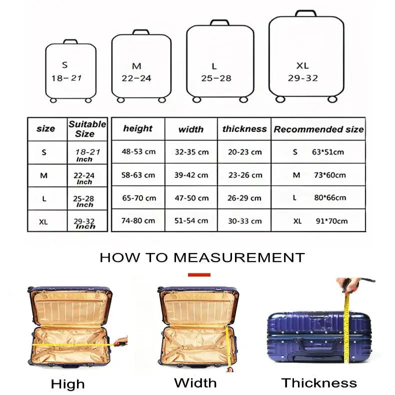 Stretch Fabric Luggage Cover for Suitcases (18–32″) (various designs available) - SS