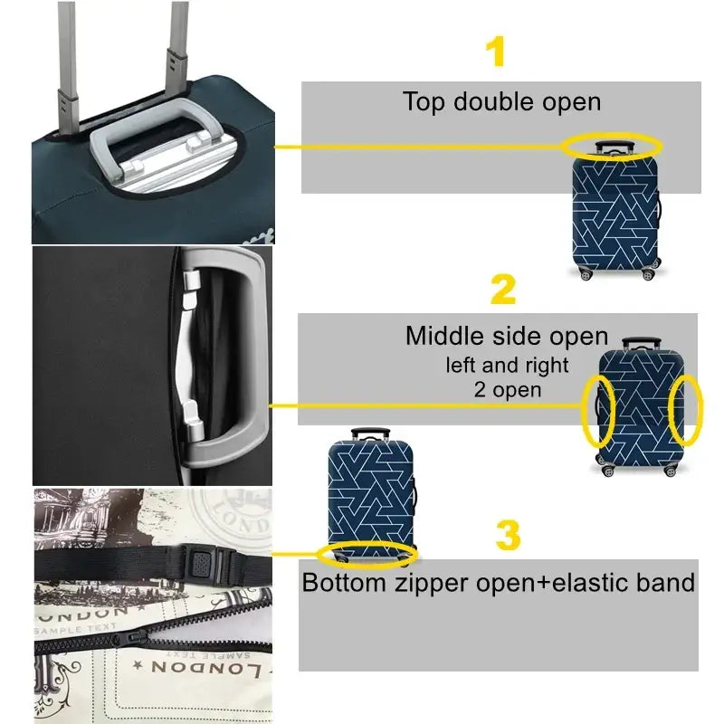 Stretch Fabric Luggage Cover for Suitcases (18–32″) (various designs available) - SS