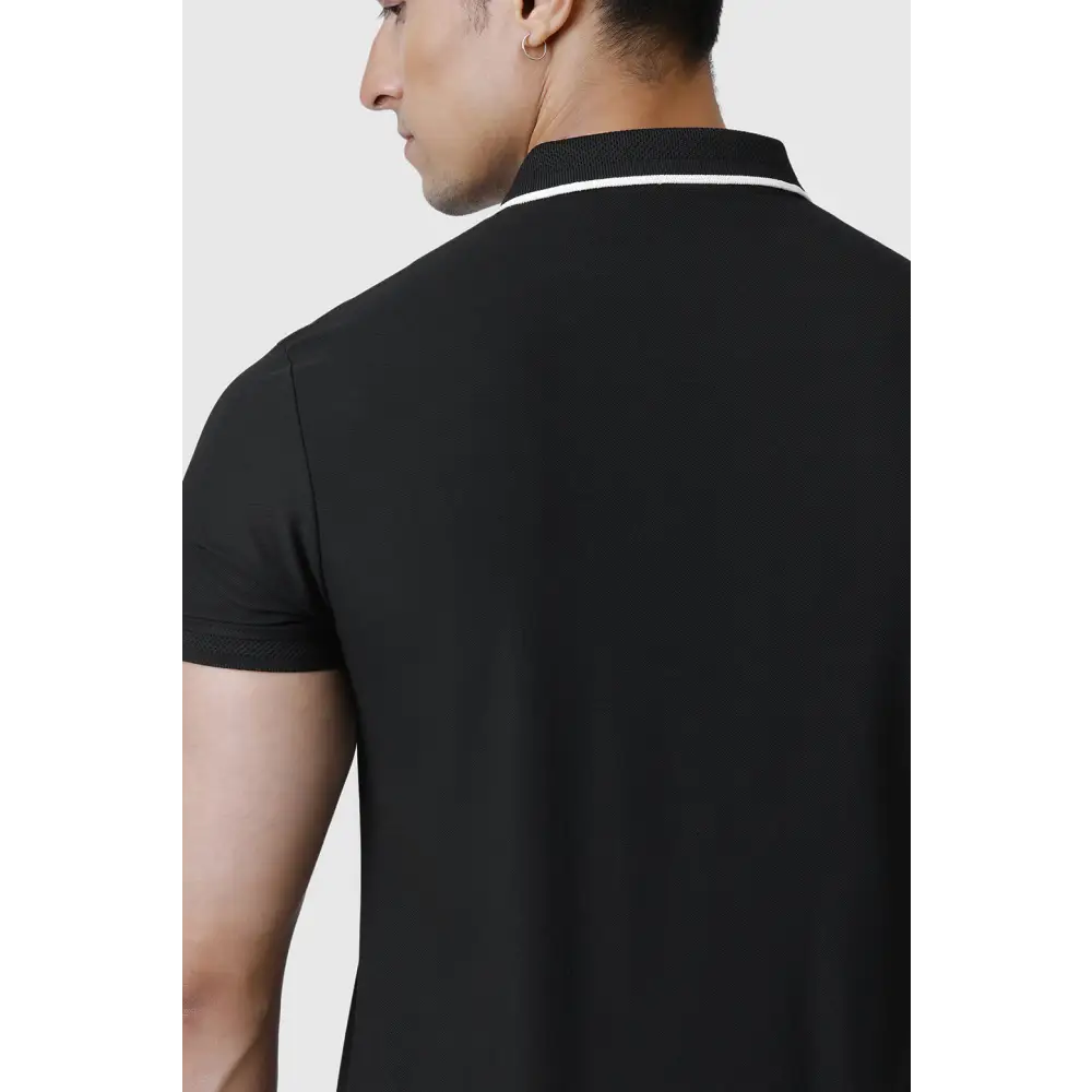 Stride Polo T-shirt Black - Tshirts