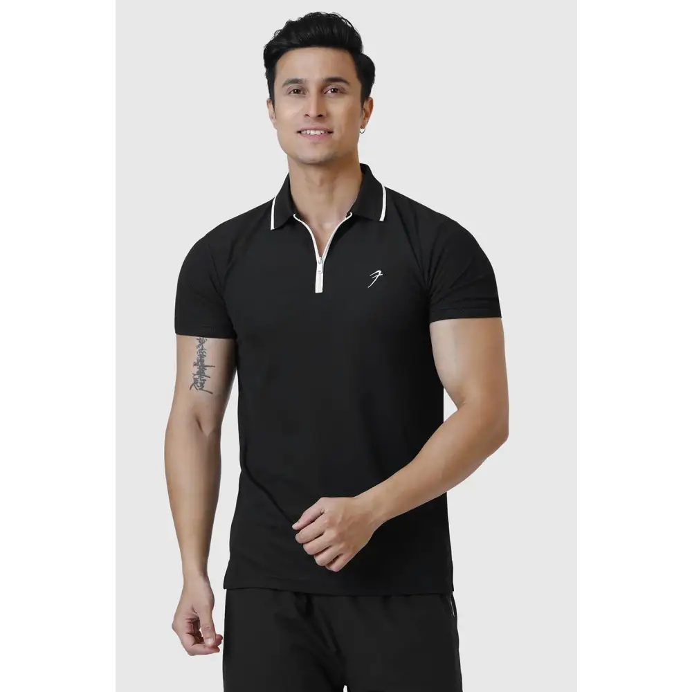 Stride Polo T-shirt Black - Tshirts