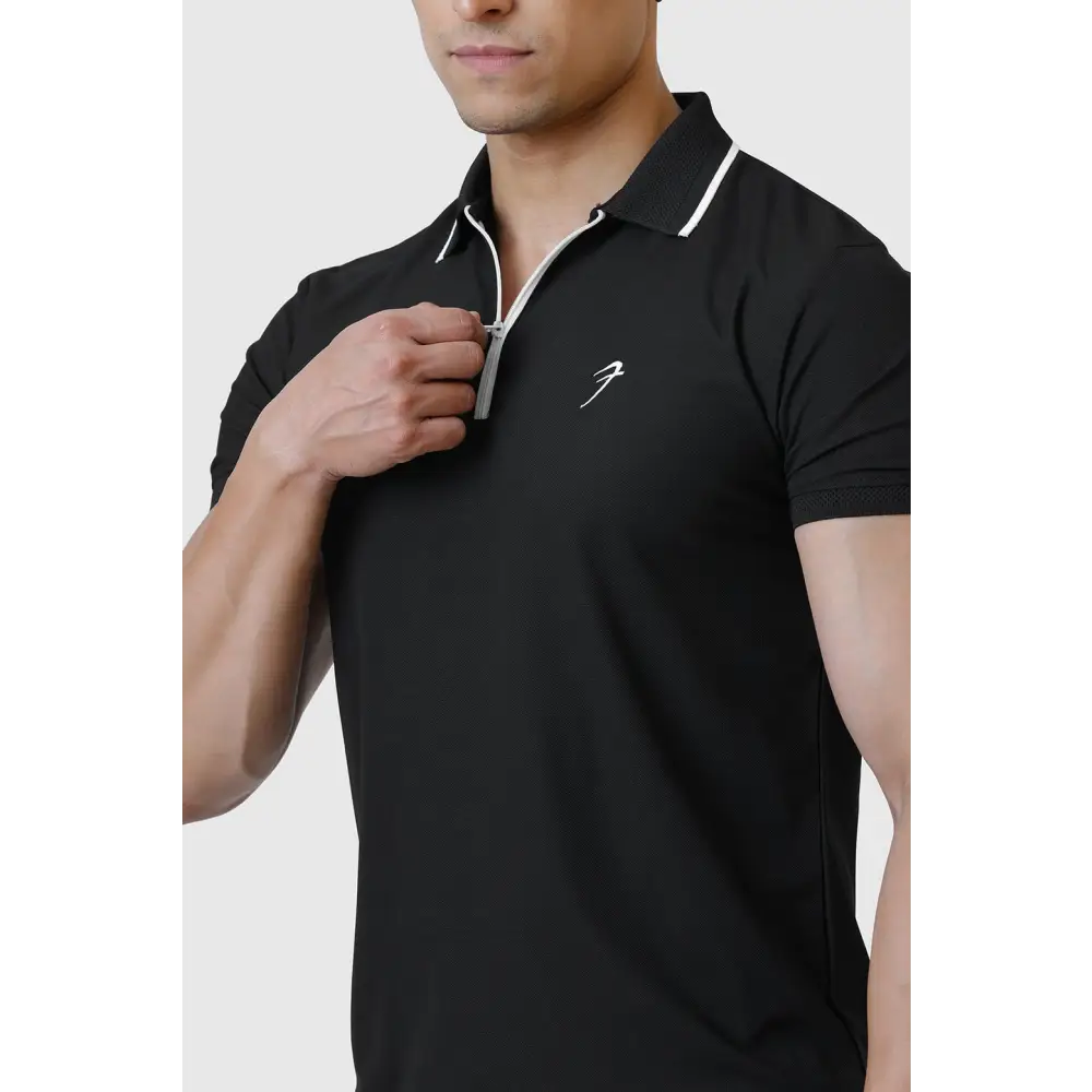 Stride Polo T-shirt Black - Tshirts