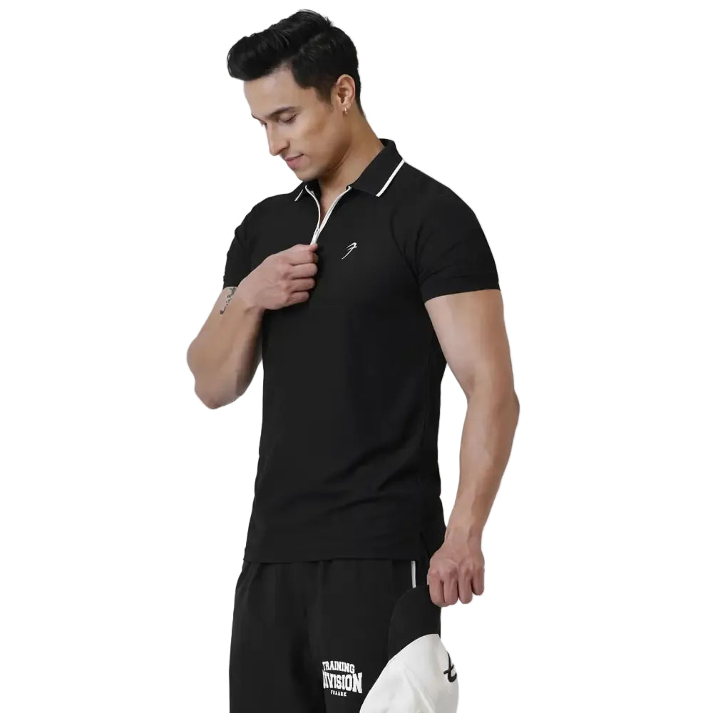 Stride Polo T-shirt Black - Tshirts