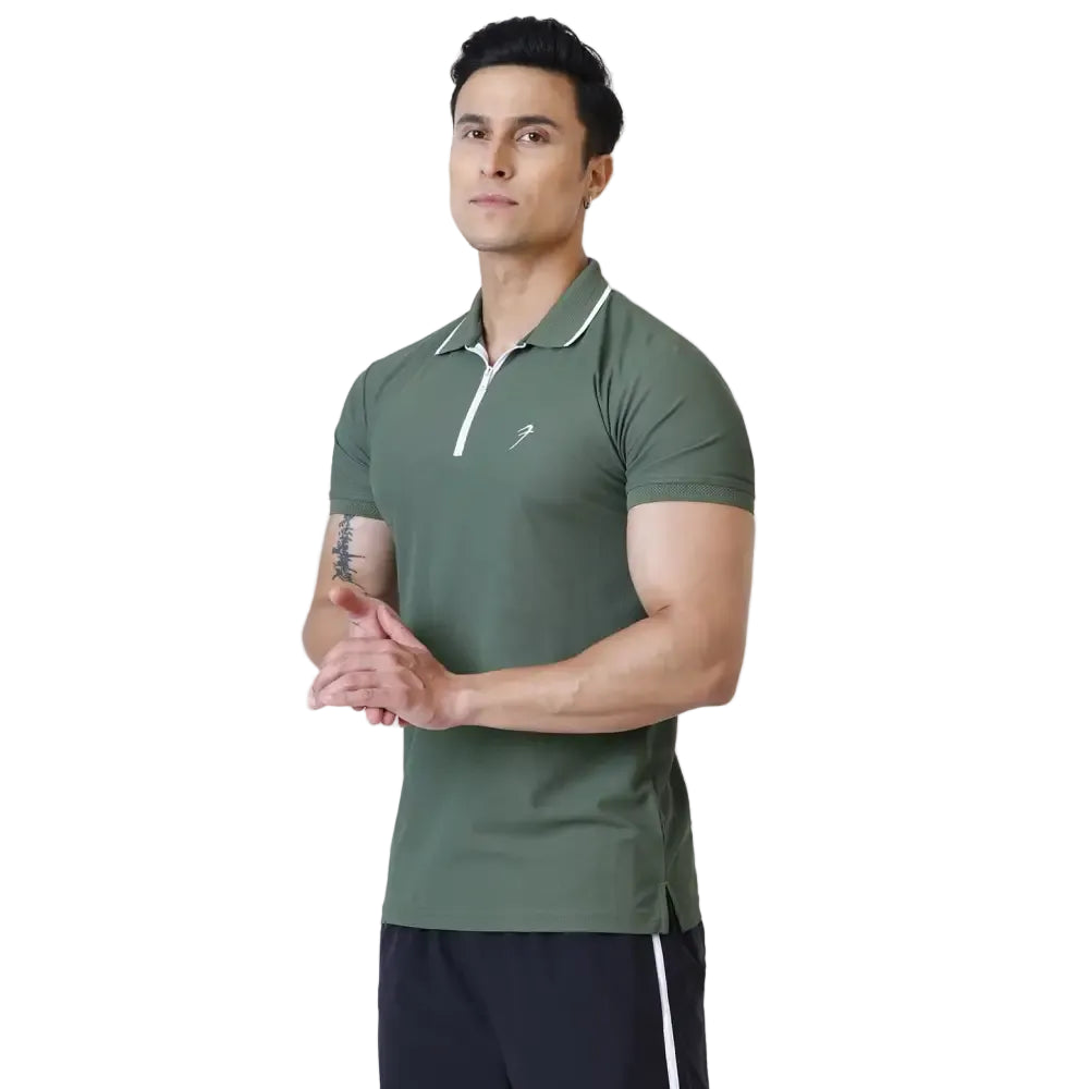 Stride Polo T-shirt Olive - Tshirts