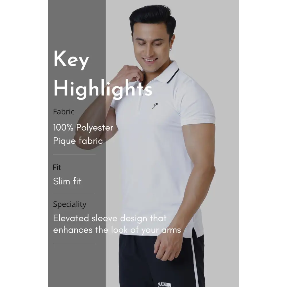 Stride Polo T-shirt White - Tshirts
