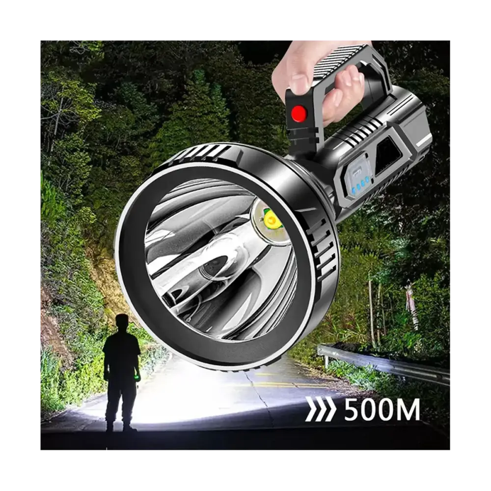Strong Light Portable Flashlight USB Rechargeable Abs Outdoor LED Multi-Function Household Searchlight Portable Lamp