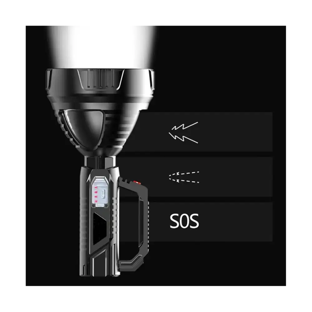 Strong Light Portable Flashlight USB Rechargeable Abs Outdoor LED Multi-Function Household Searchlight Portable Lamp