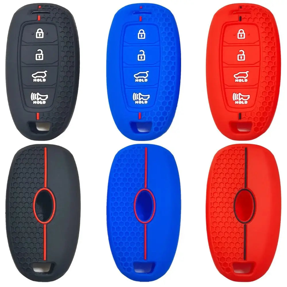 Suitable for Hyundai Kustu 270 Elantra Sonata remote control 4-button honeycomb pattern car silicone key cover