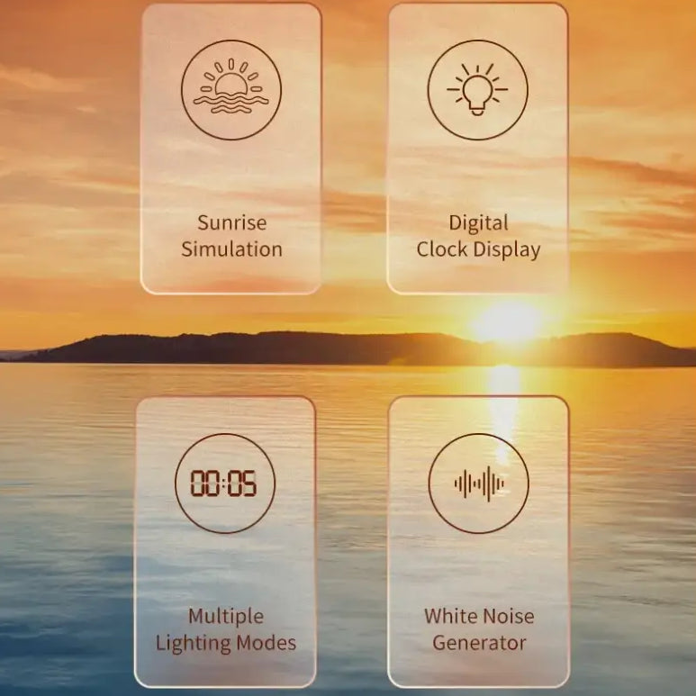 Sunrise Alarm Clock Table Light White Noise Wake Up Light With Soothing Sounds Bluetooth Sleep Aid Night Light