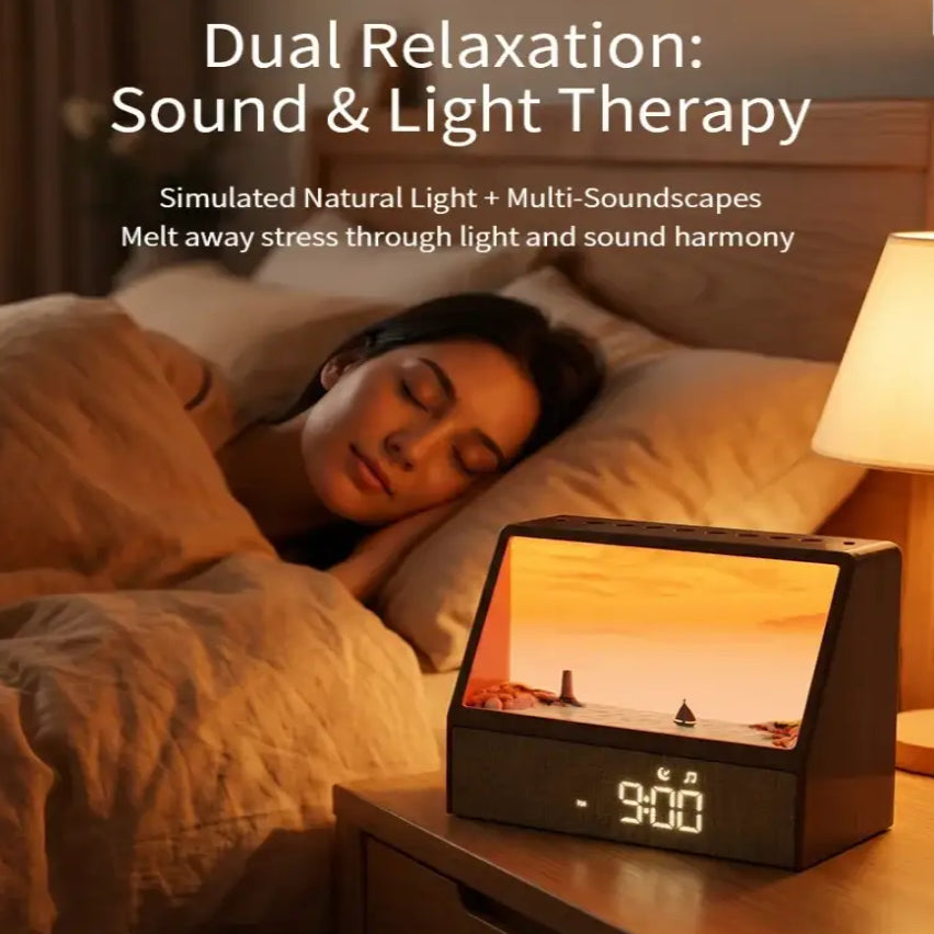 Sunrise Alarm Clock Table Light White Noise Wake Up Light With Soothing Sounds Bluetooth Sleep Aid Night Light