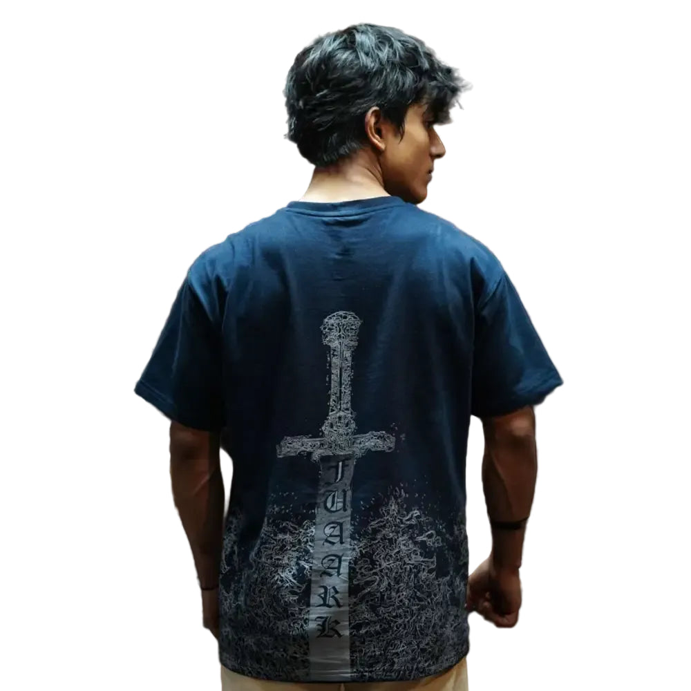 Sword Oversized T-shirt Navy - Tshirts