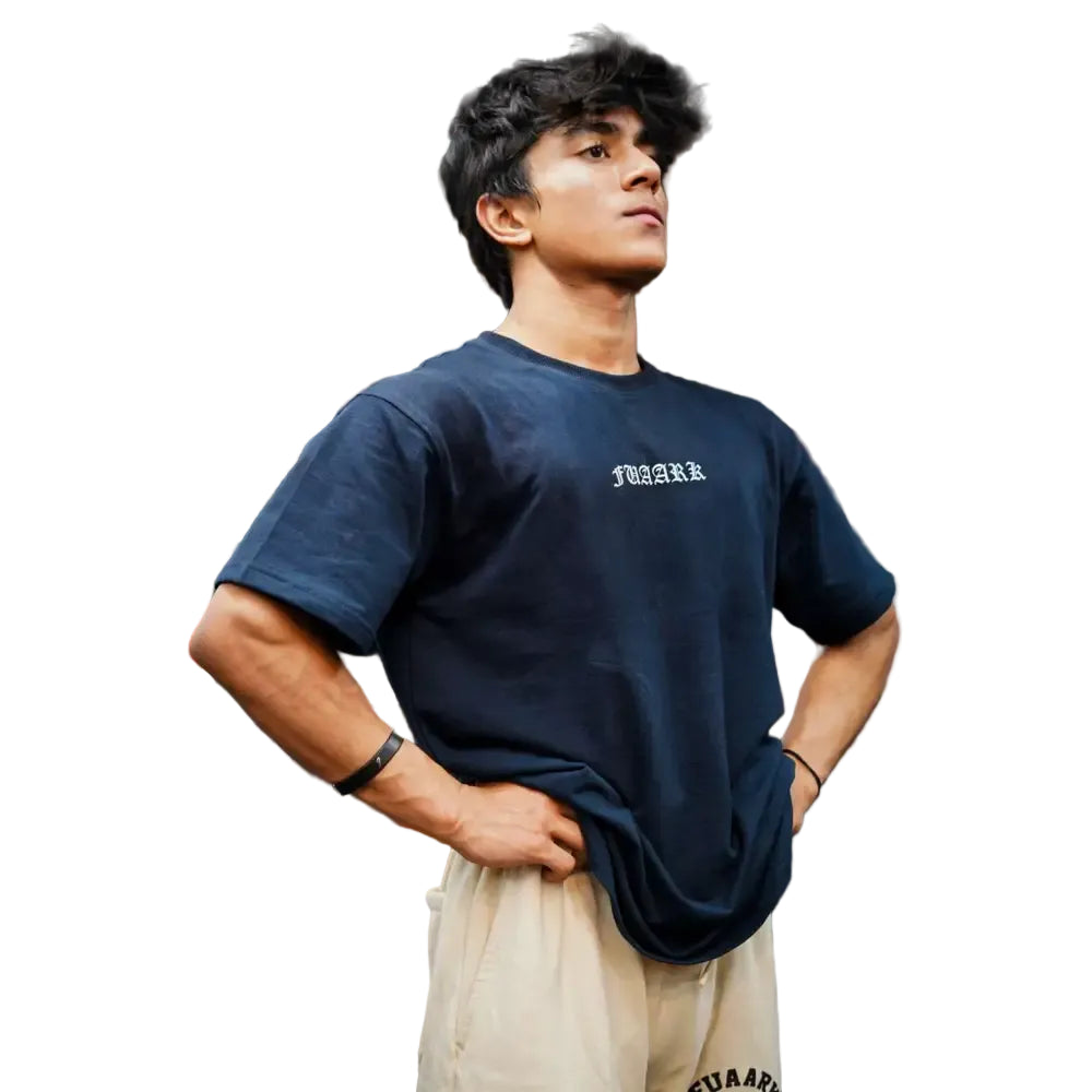 Sword Oversized T-shirt Navy - Tshirts