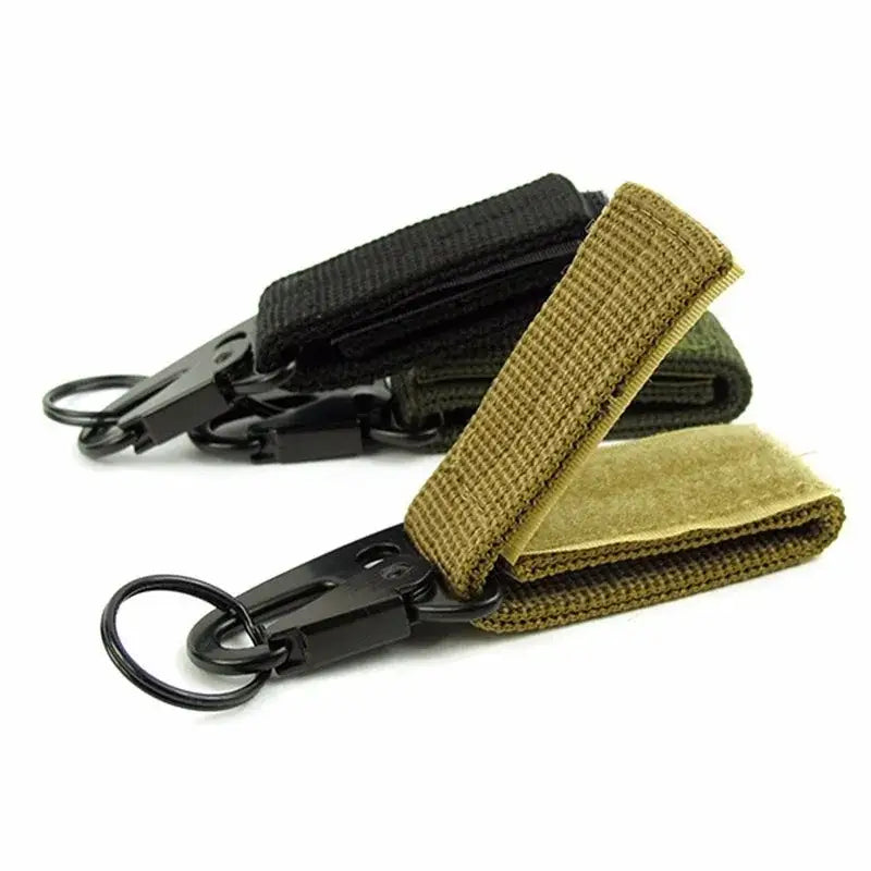 Tactical Molle Clip Buckle Nylon Belt Key Ring Keychain Holder Carabiners Hanger Buckle Hook for Outdoor Hiking Camping