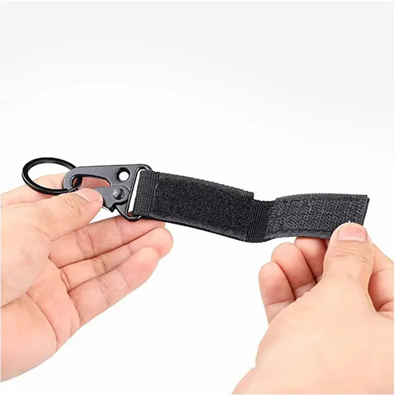 Tactical Molle Clip Buckle Nylon Belt Key Ring Keychain Holder Carabiners Hanger Buckle Hook for Outdoor Hiking Camping