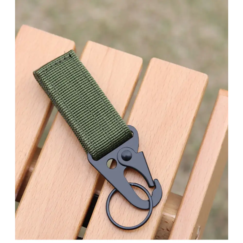Tactical Molle Clip Buckle Nylon Belt Key Ring Keychain Holder Carabiners Hanger Buckle Hook for Outdoor Hiking Camping