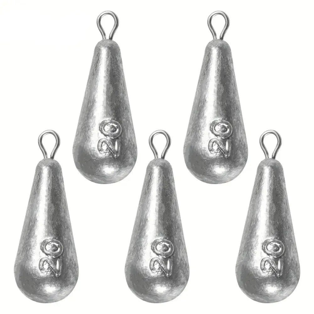 Teardrop Fishing Sinkers – Lead Weights for Bass (10 Sizes) - 20g-0.71oz 5pcs - SS