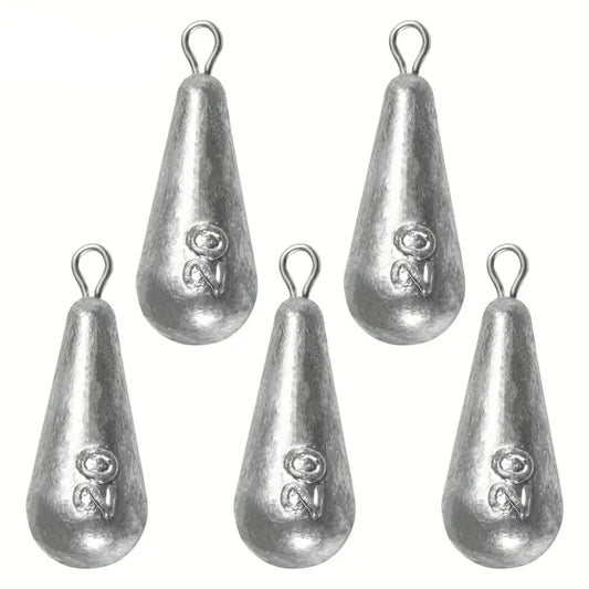 Teardrop Fishing Sinkers – Lead Weights for Bass (10 Sizes) - 20g-0.71oz 5pcs - SS