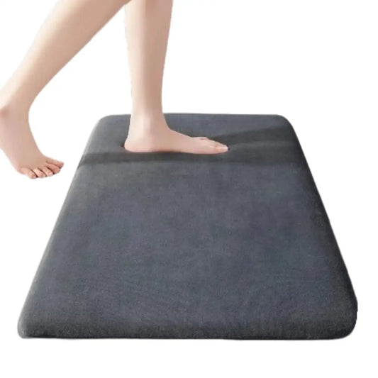 Thick Absorbent Bathroom Mat – Non-Slip Solid Colour Floor & Door Mat (5 colours available) - Dark Gray / 400MMx600MM