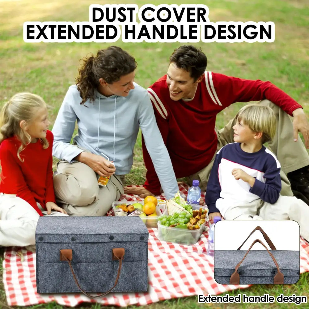 Thick Felt Board Dish & Cup Storage Rack for RV - Grey / Storage Bag - SS