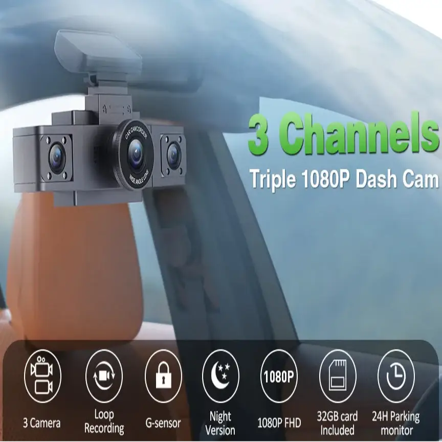 Three-Lens Car Camera with 24H Parking Monitor - HBC