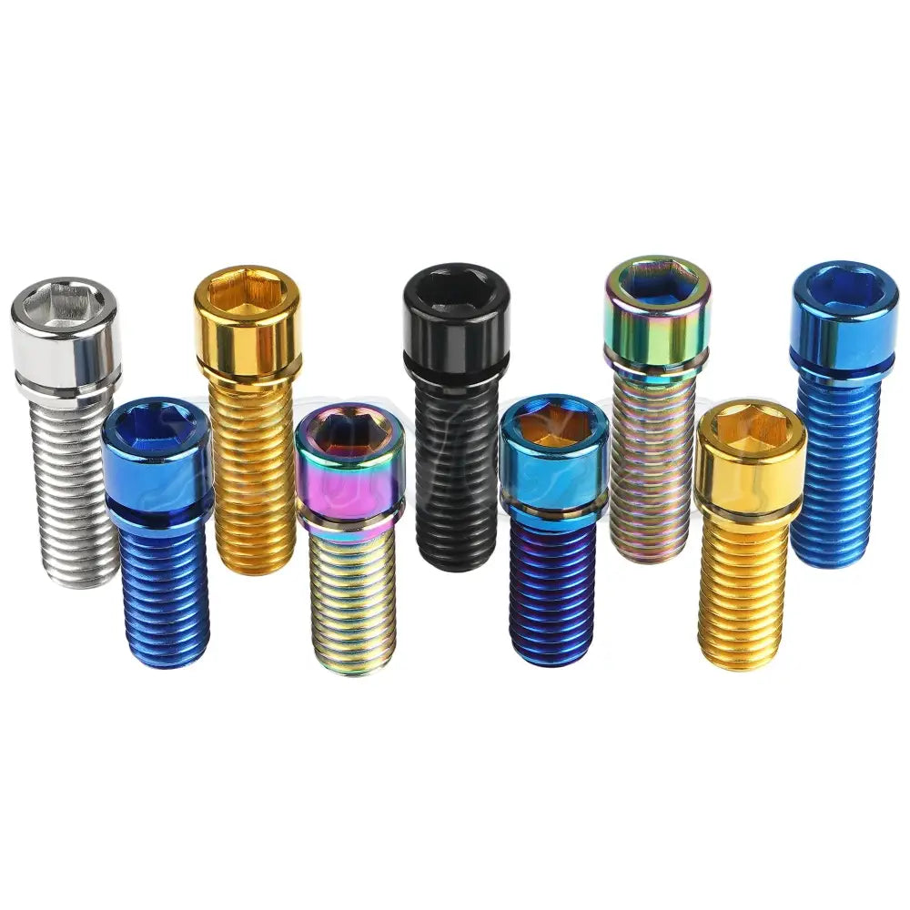 Titanium M7 / M8 in 20mm / 25mm options Allenkey Bolts with Washers for Motorcycles E-Scooters & more (6 colours