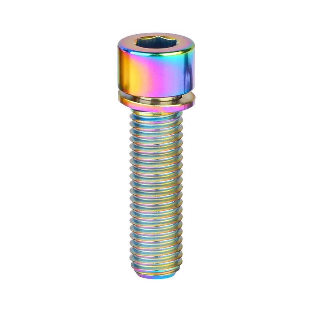Titanium M7 / M8 in 20mm / 25mm options Allenkey Bolts with Washers for Motorcycles E-Scooters & more (6 colours