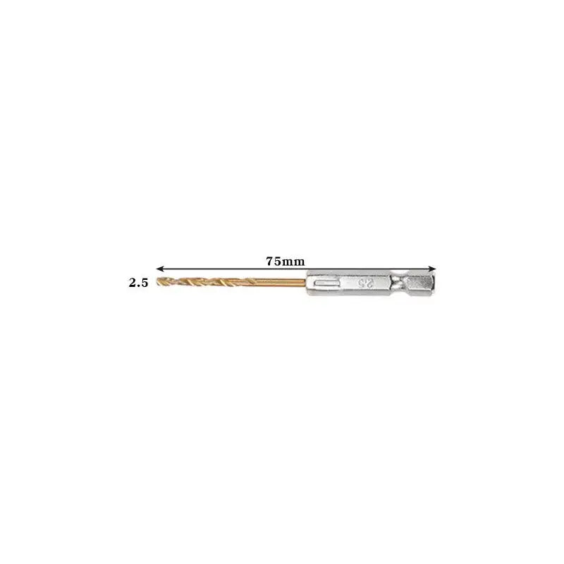 Titanium Twist Drill Bit Set – Hex Shank 1.5–6.5mm (available in single piece & all in one pack) - 2.5 - HBC