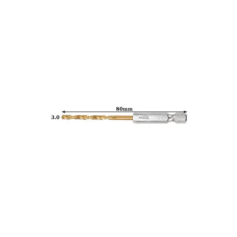 Titanium Twist Drill Bit Set – Hex Shank 1.5–6.5mm (available in single piece & all in one pack) - 3.0 - HBC