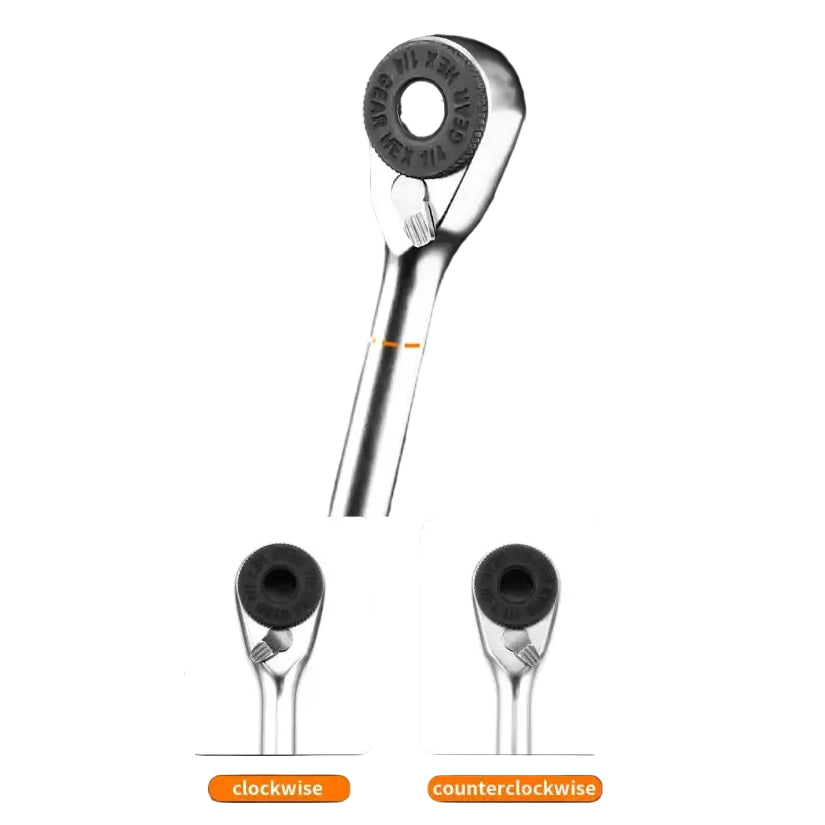 TOSUOD 1/4’’ Two-Way Ratchet Wrench Set Mini Ratchet & Quick Connect Rods Foldable Bicycle Repair Kit S2 Bits & Tire