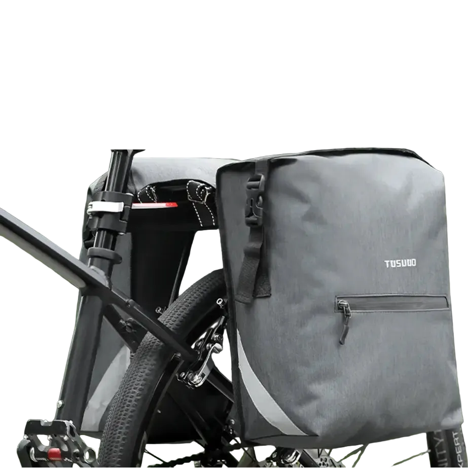 TOSUOD Bicycle Rear Seat Bag 28L Capacity Bike Panniers Snowflake Dragon Dance Cloth Material Waterproof Reflective