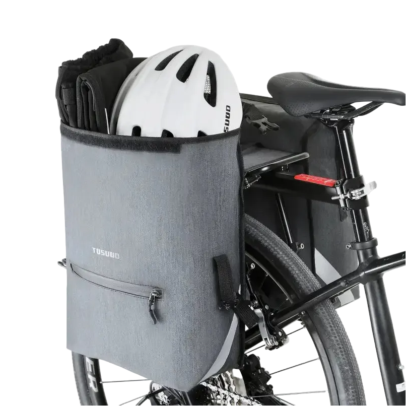 TOSUOD Bicycle Rear Seat Bag 28L Capacity Bike Panniers Snowflake Dragon Dance Cloth Material Waterproof Reflective